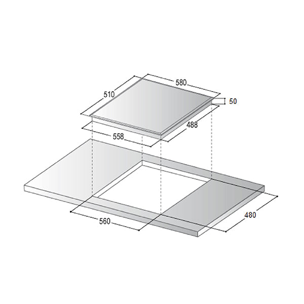 Startec Gas Hob 60 cm STSH6G3W1VC/S