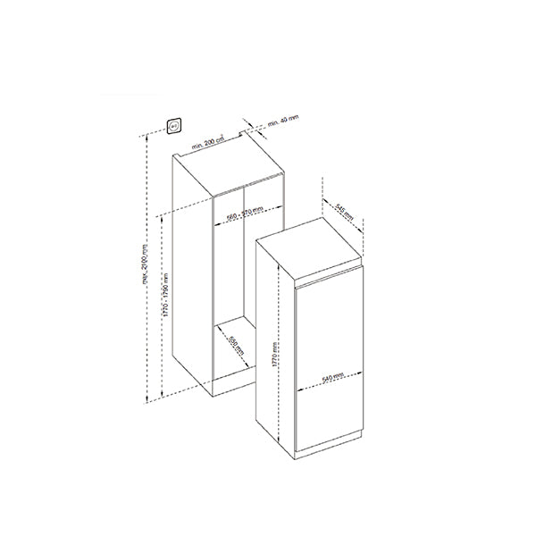 Algor Built In Refrigerator,IRADARSTI370 - White